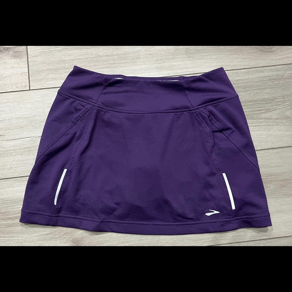 Brooks Womens Purple Equilibrium Running Skort Athletic Skirt with Shorts XS